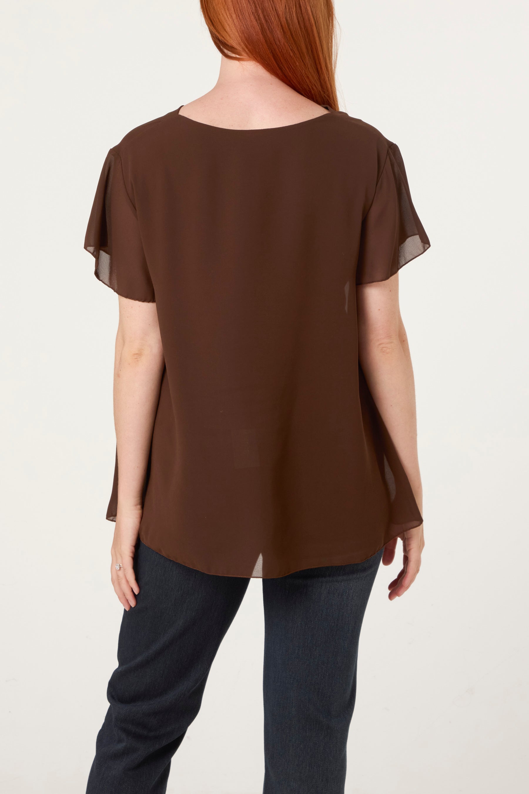 Chiffon Cowl Neck Blouse