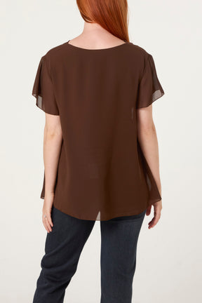 Chiffon Cowl Neck Blouse