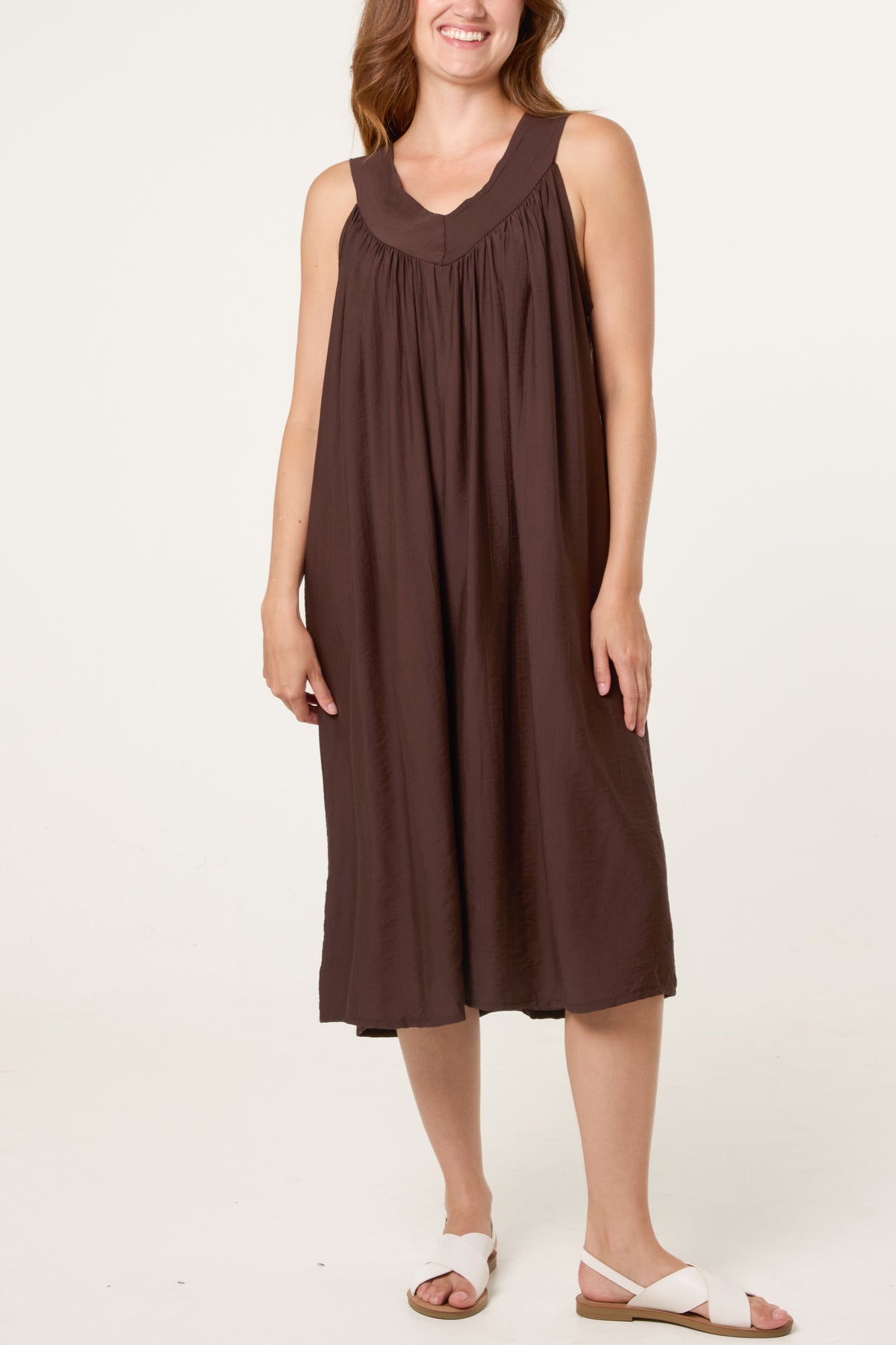 Essential V-Neck Midi Dress