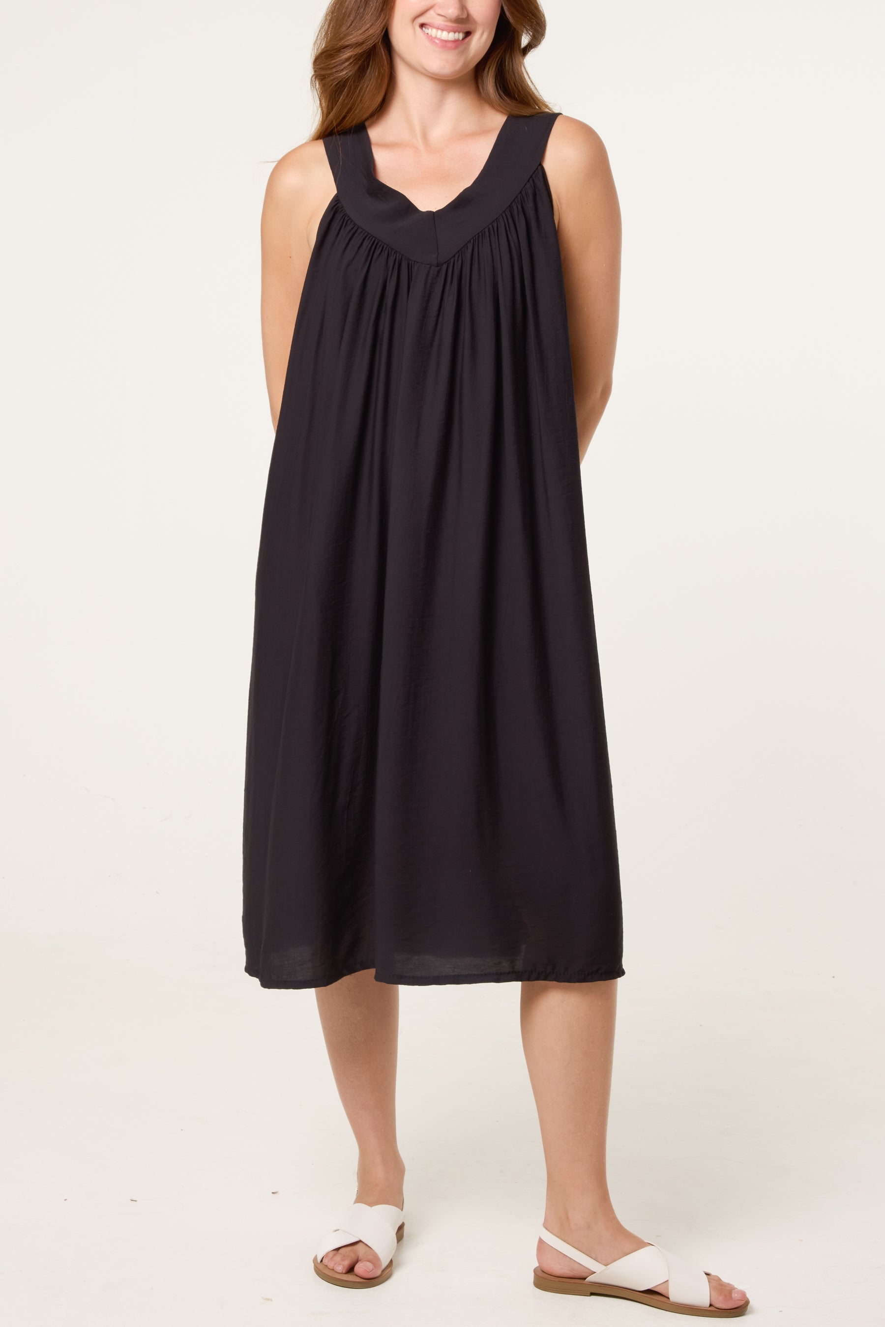 Essential V-Neck Midi Dress