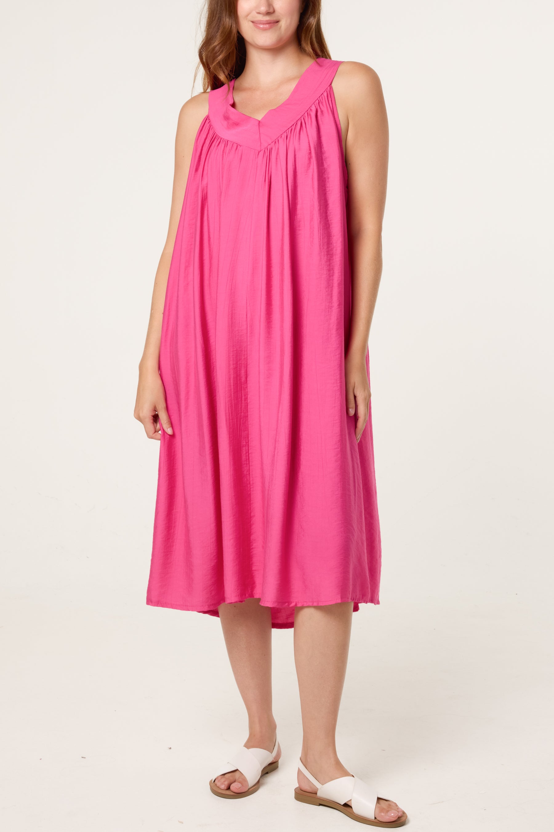 Essential V-Neck Midi Dress