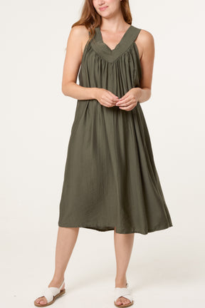 Essential V-Neck Midi Dress