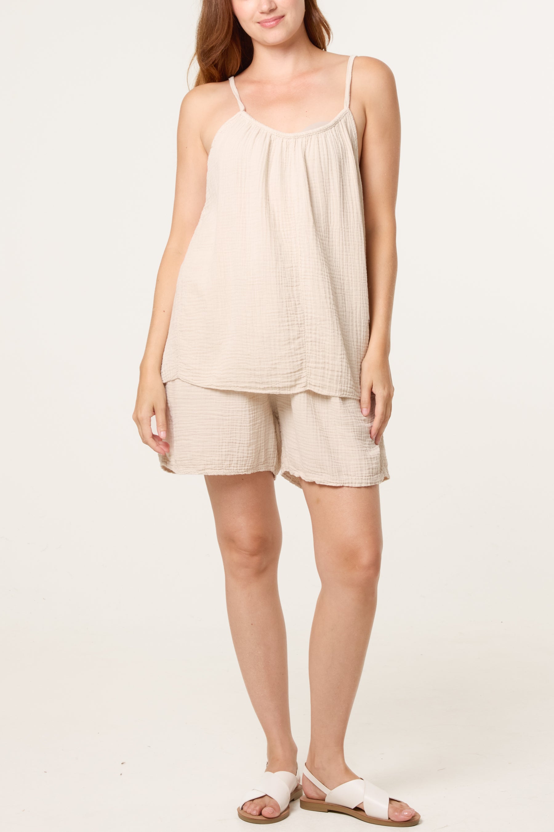 Essential Pure Cotton Strappy Top & Short Co-Ord Set