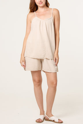 Essential Pure Cotton Strappy Top & Short Co-Ord Set