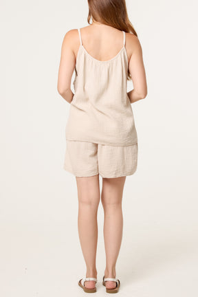 Essential Pure Cotton Strappy Top & Short Co-Ord Set