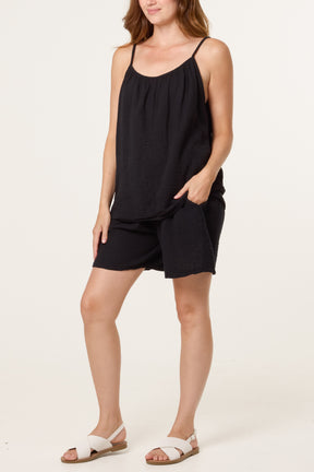Essential Pure Cotton Strappy Top & Short Co-Ord Set