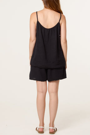 Essential Pure Cotton Strappy Top & Short Co-Ord Set