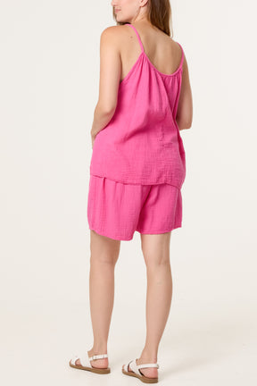 Essential Pure Cotton Strappy Top & Short Co-Ord Set