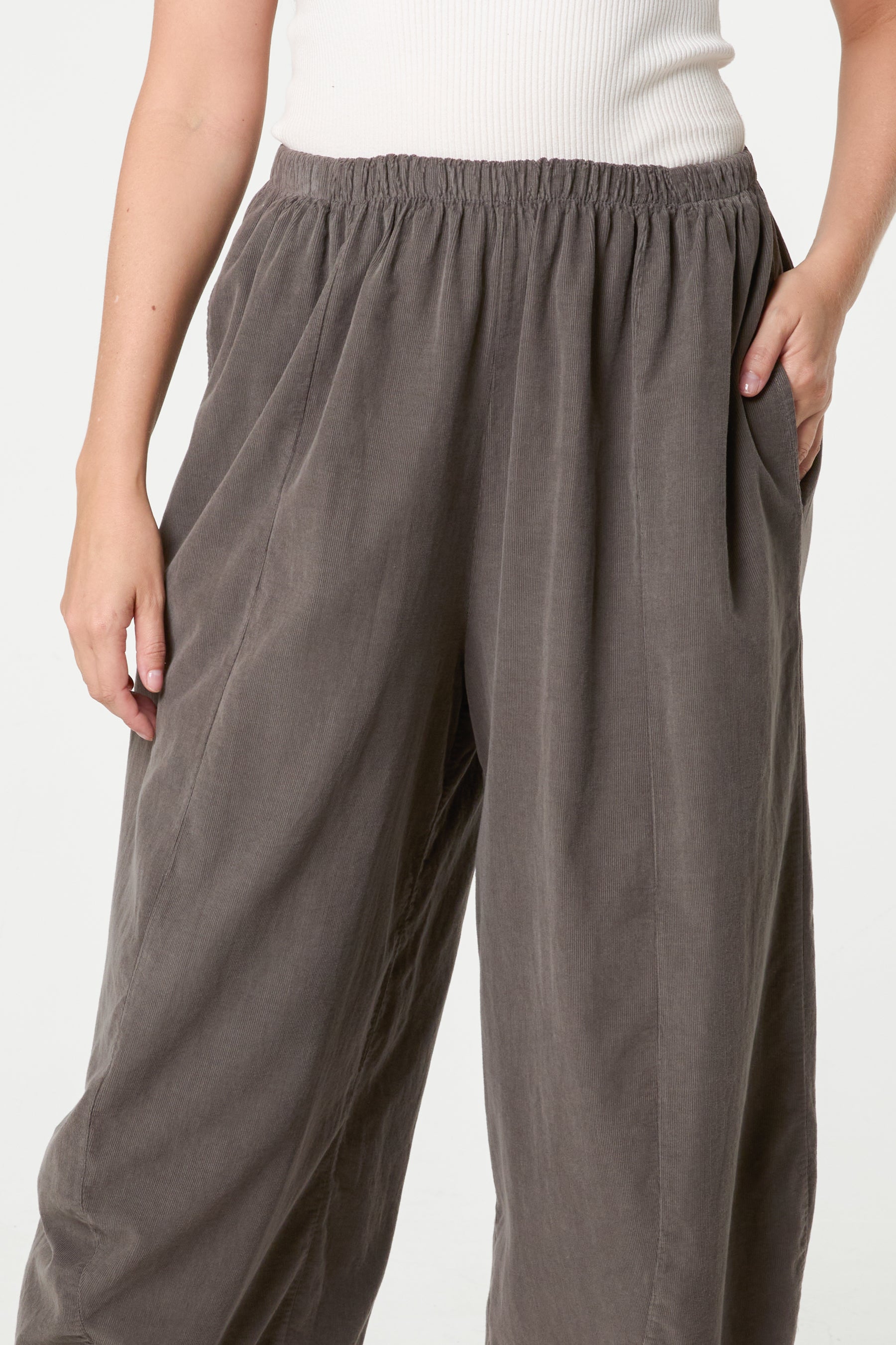 Courdroy Elasticated Waist Trousers