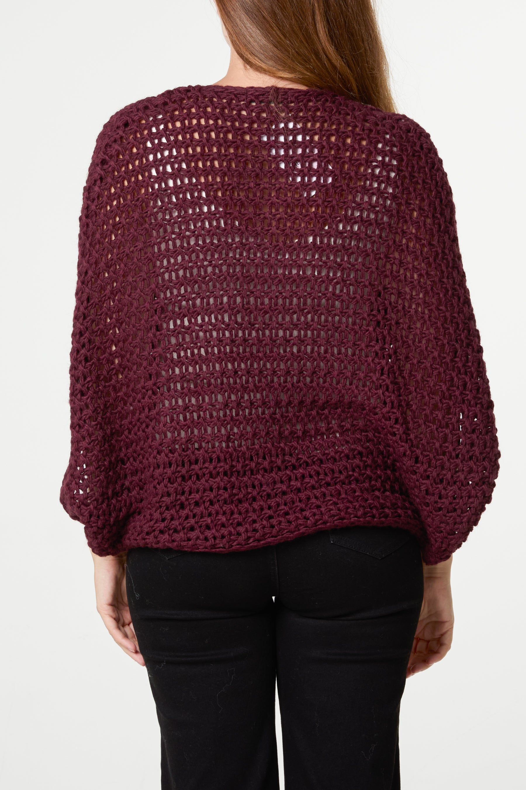 Alpaca Wool Front Twist Knit Blouse