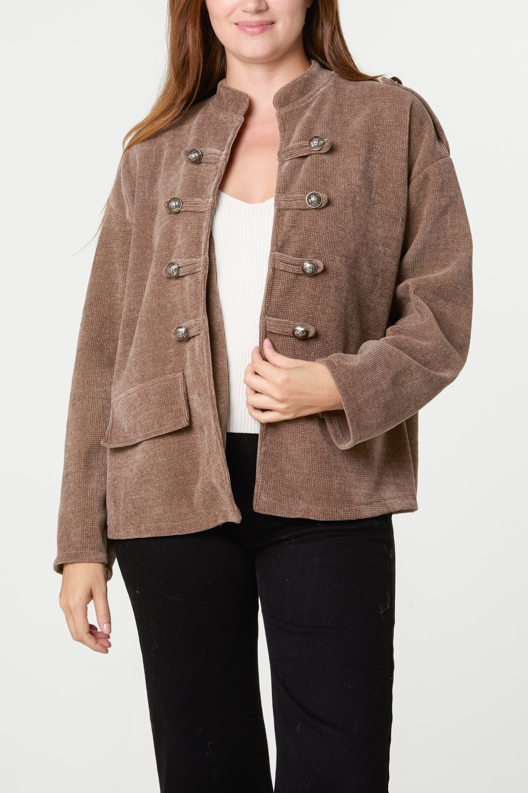 Chenille Military Band Tailored Jacket