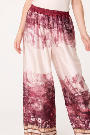 Mountain Print Border Edge Trousers
