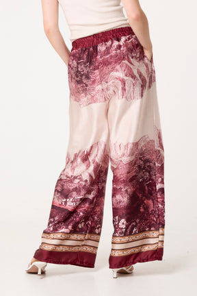 Mountain Print Border Edge Trousers