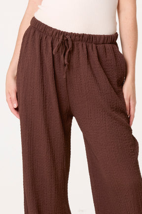 Crinkled Essential Wide Leg Trousers