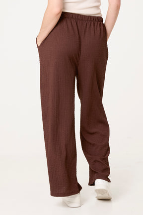 Crinkled Essential Wide Leg Trousers