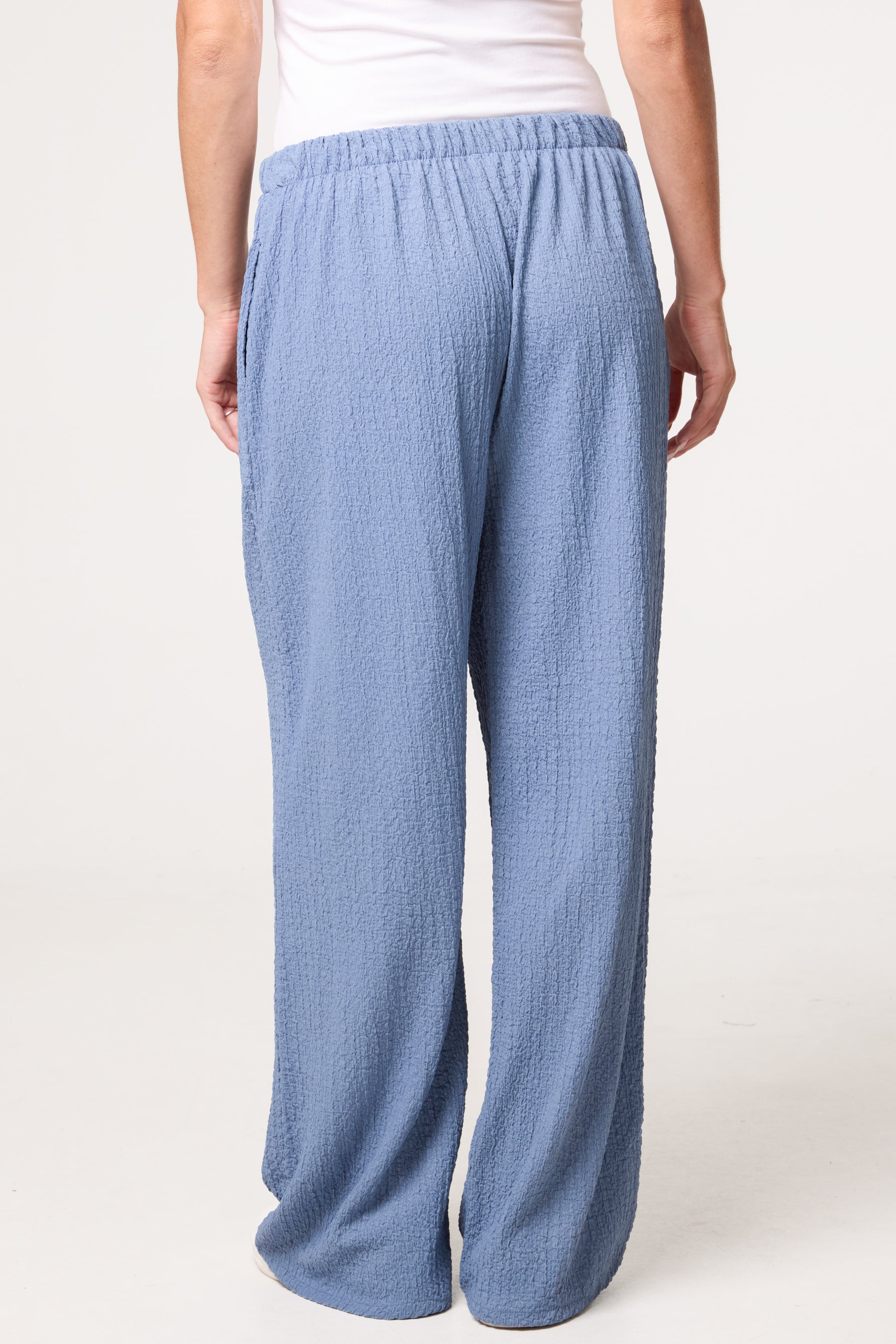 Crinkled Essential Wide Leg Trousers