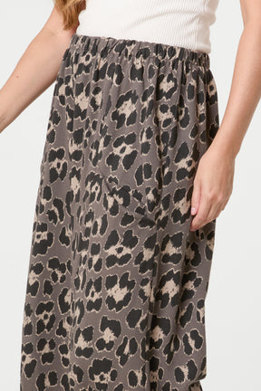 Cotton Leopard Wide Leg Trousers
