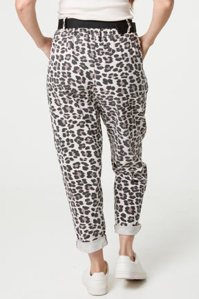 Belted Leopard Trousers