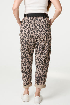 Belted Leopard Trousers