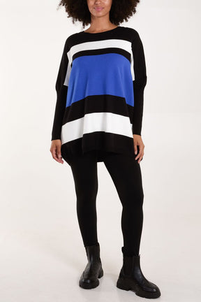 Multi Stripe Colour Block Jumper