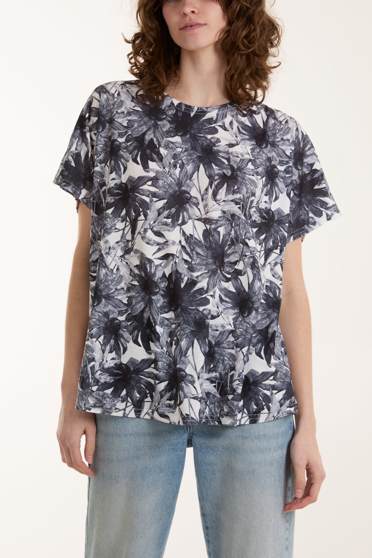 Abstract Floral Print Tee