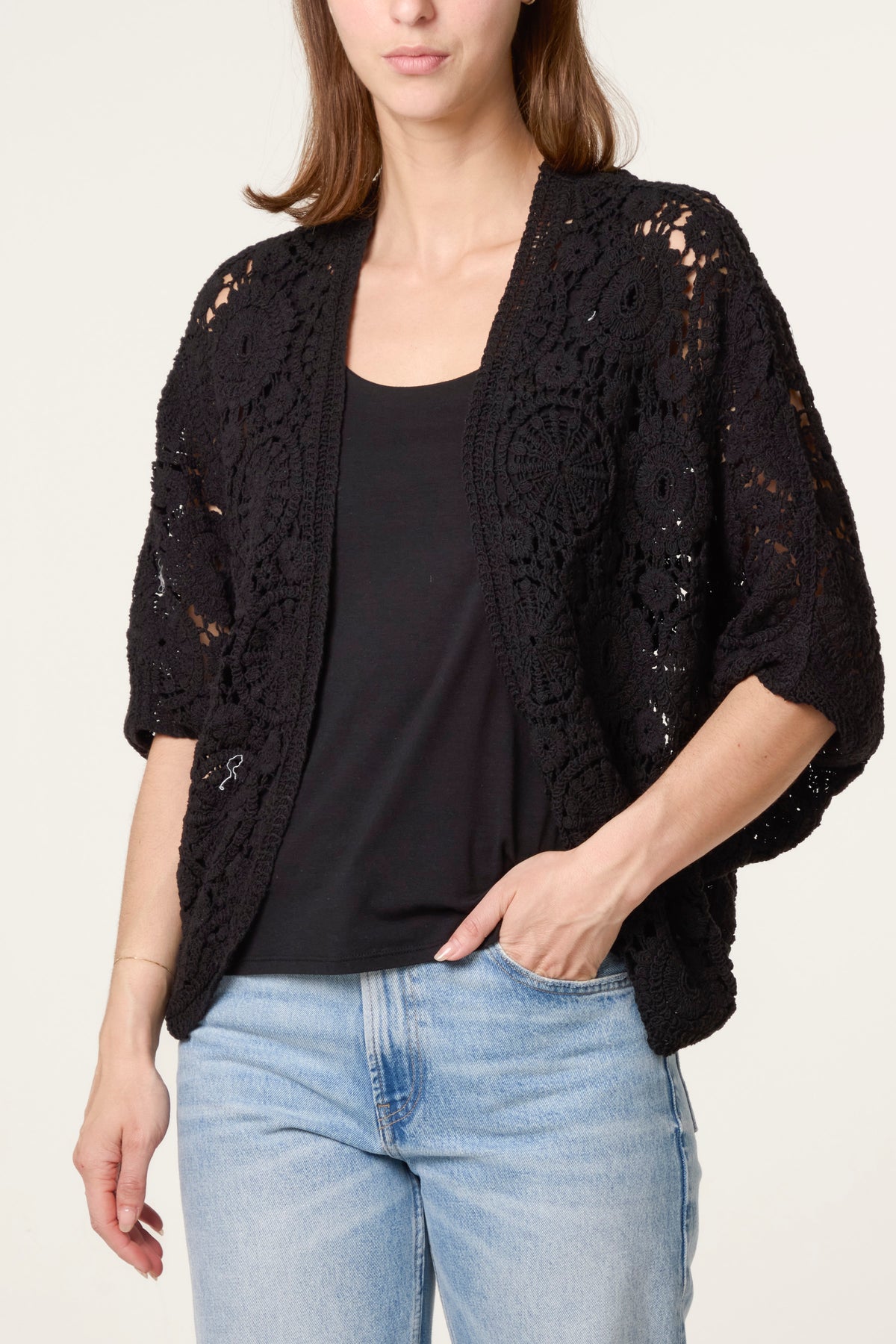 Mandala Crochet Batwing Cardigan