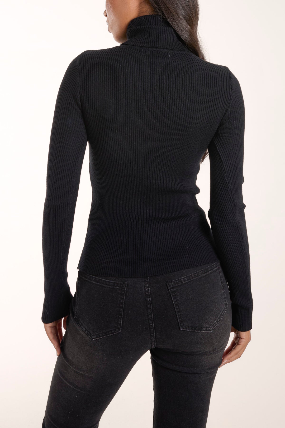 Roll Neck Ribbed Jumper