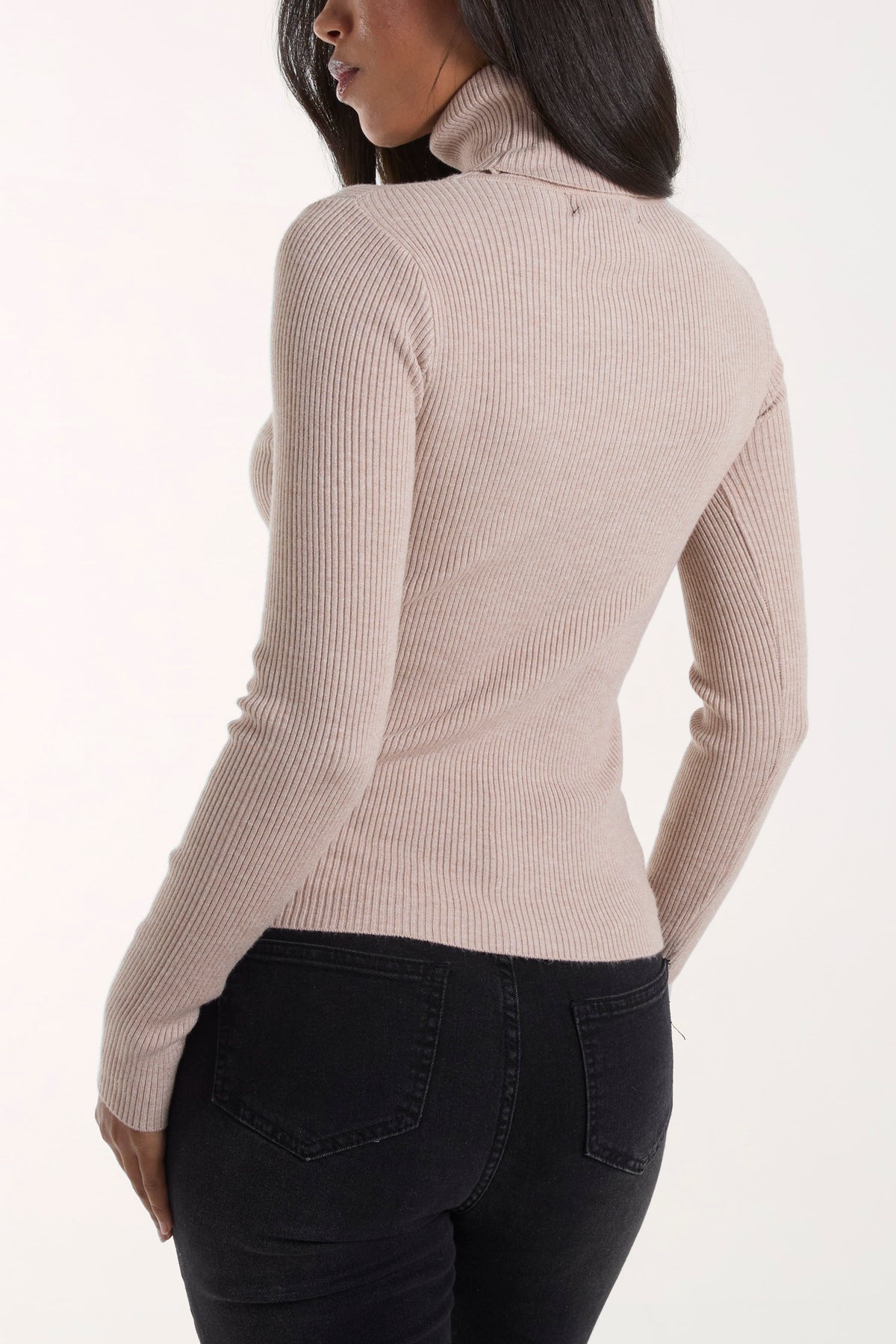 Roll Neck Ribbed Jumper