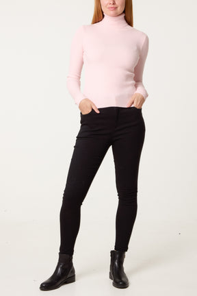 Roll Neck Ribbed Jumper