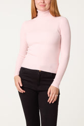 Roll Neck Ribbed Jumper