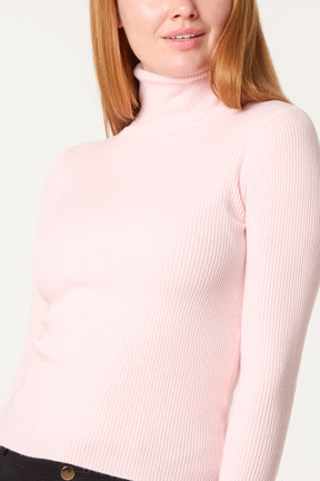 Roll Neck Ribbed Jumper