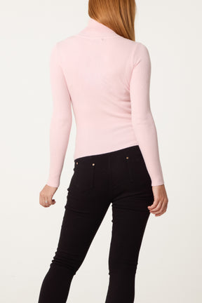 Roll Neck Ribbed Jumper