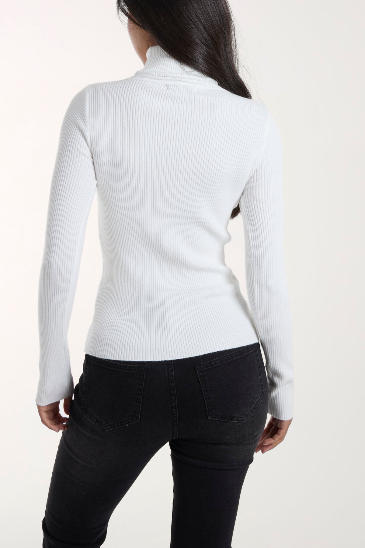 Roll Neck Ribbed Jumper