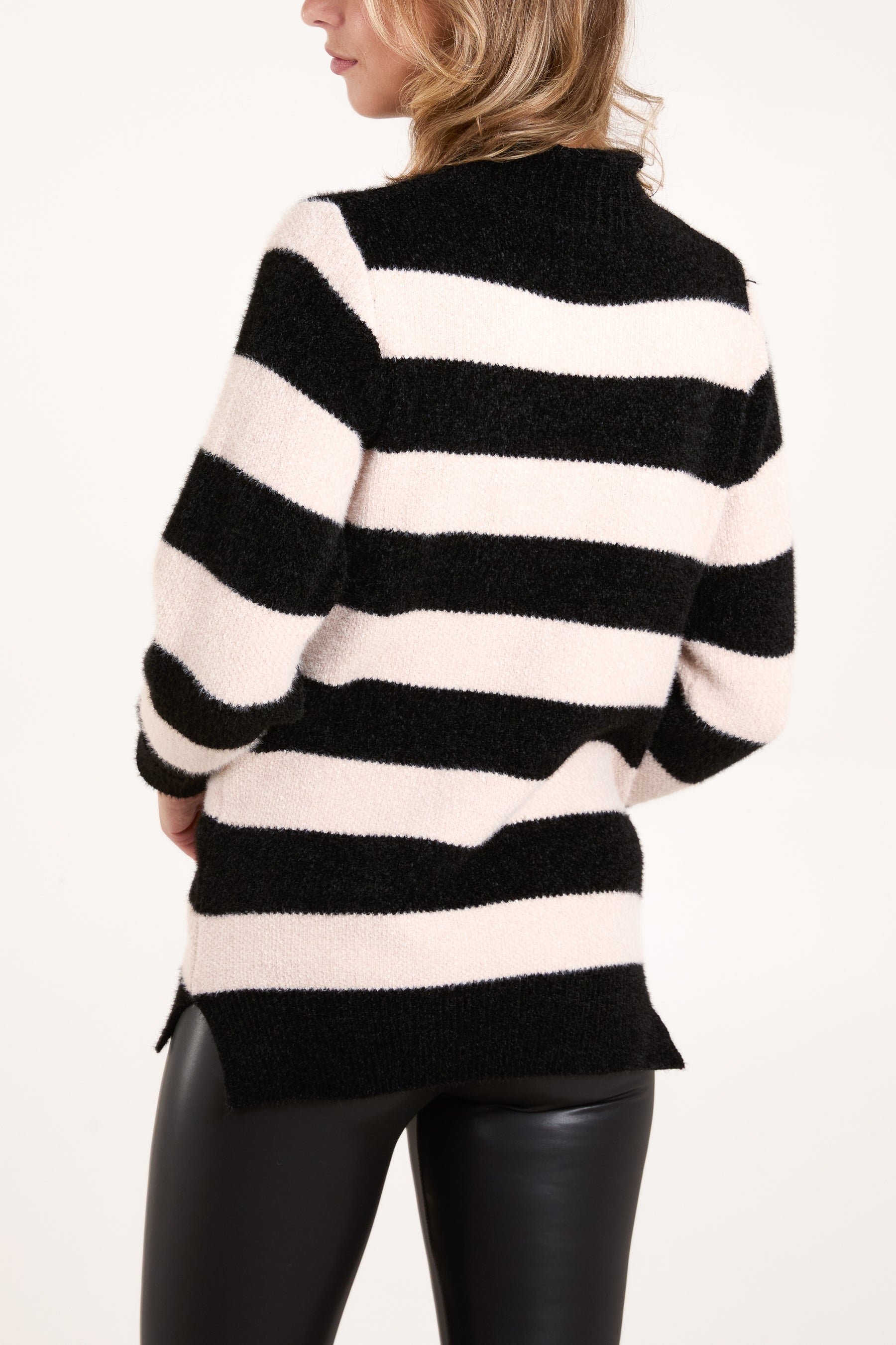 Turtle Neck Striped Soft Knit Jumper