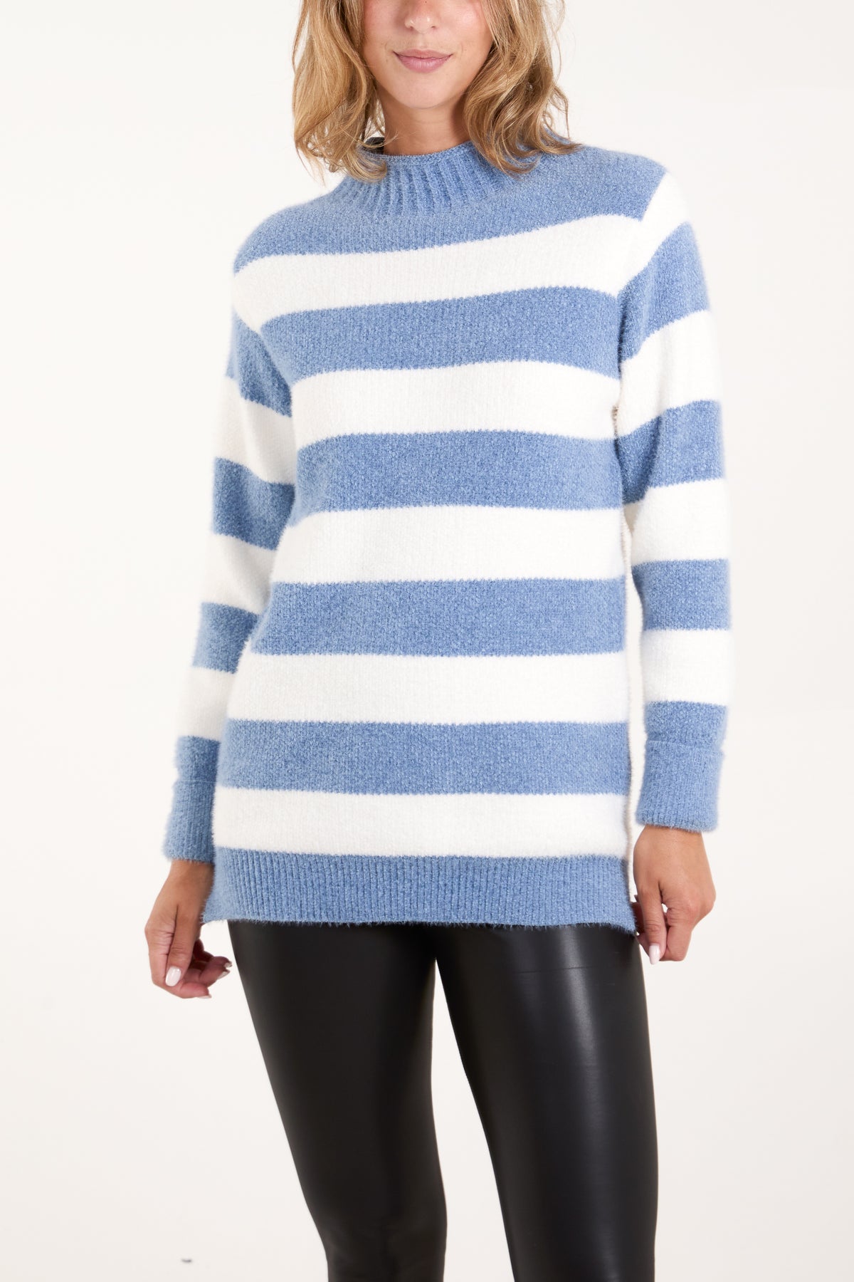 Turtle Neck Striped Soft Knit Jumper