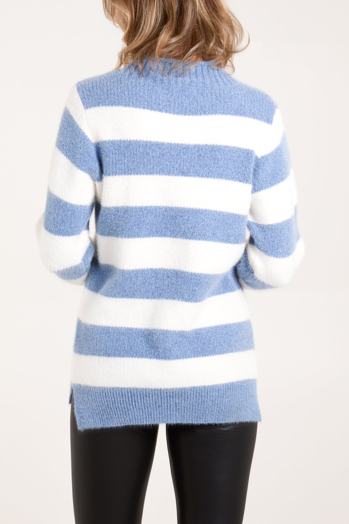 Turtle Neck Striped Soft Knit Jumper