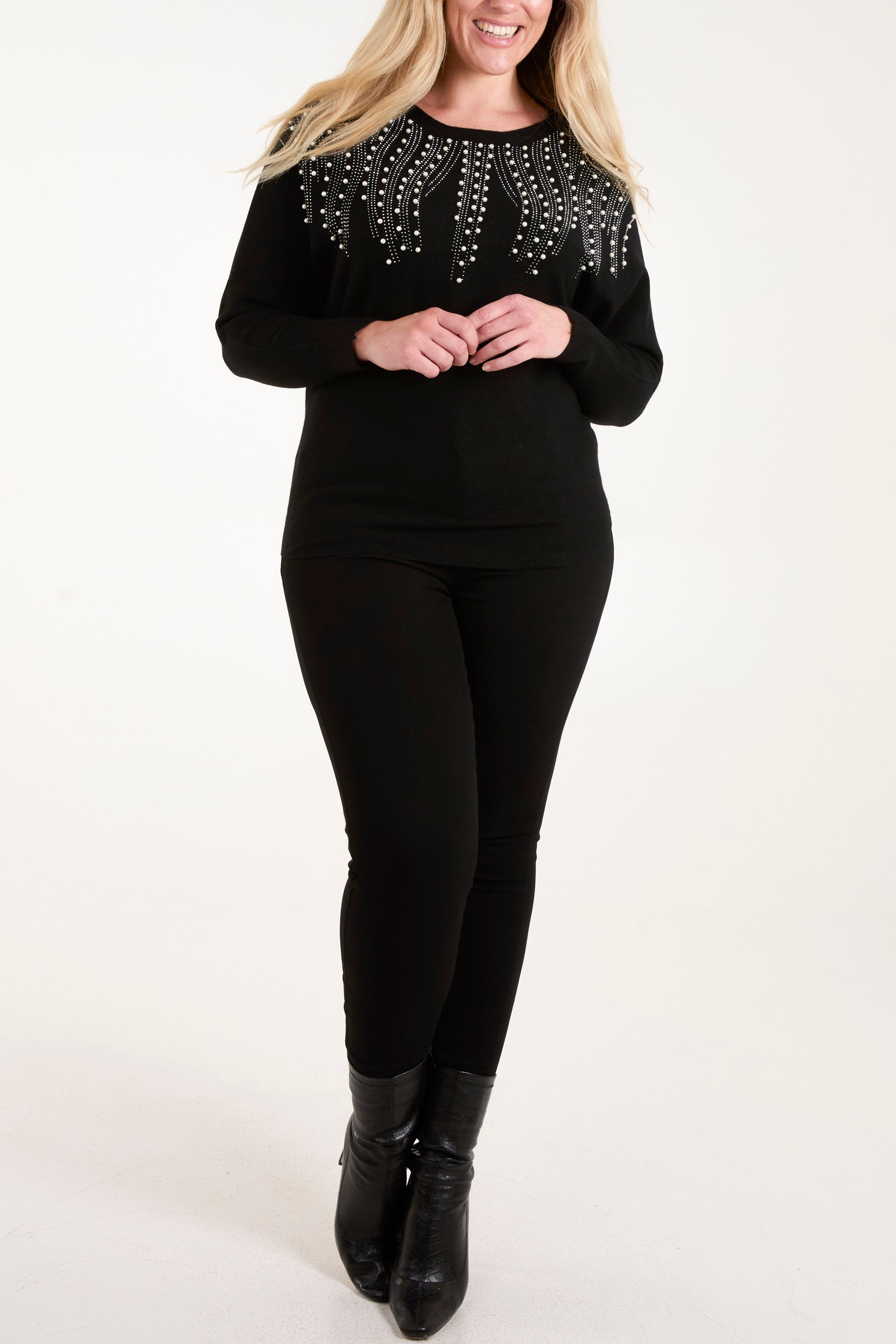 Embellished Pearl Knitted Jumper