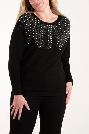 Embellished Pearl Knitted Jumper