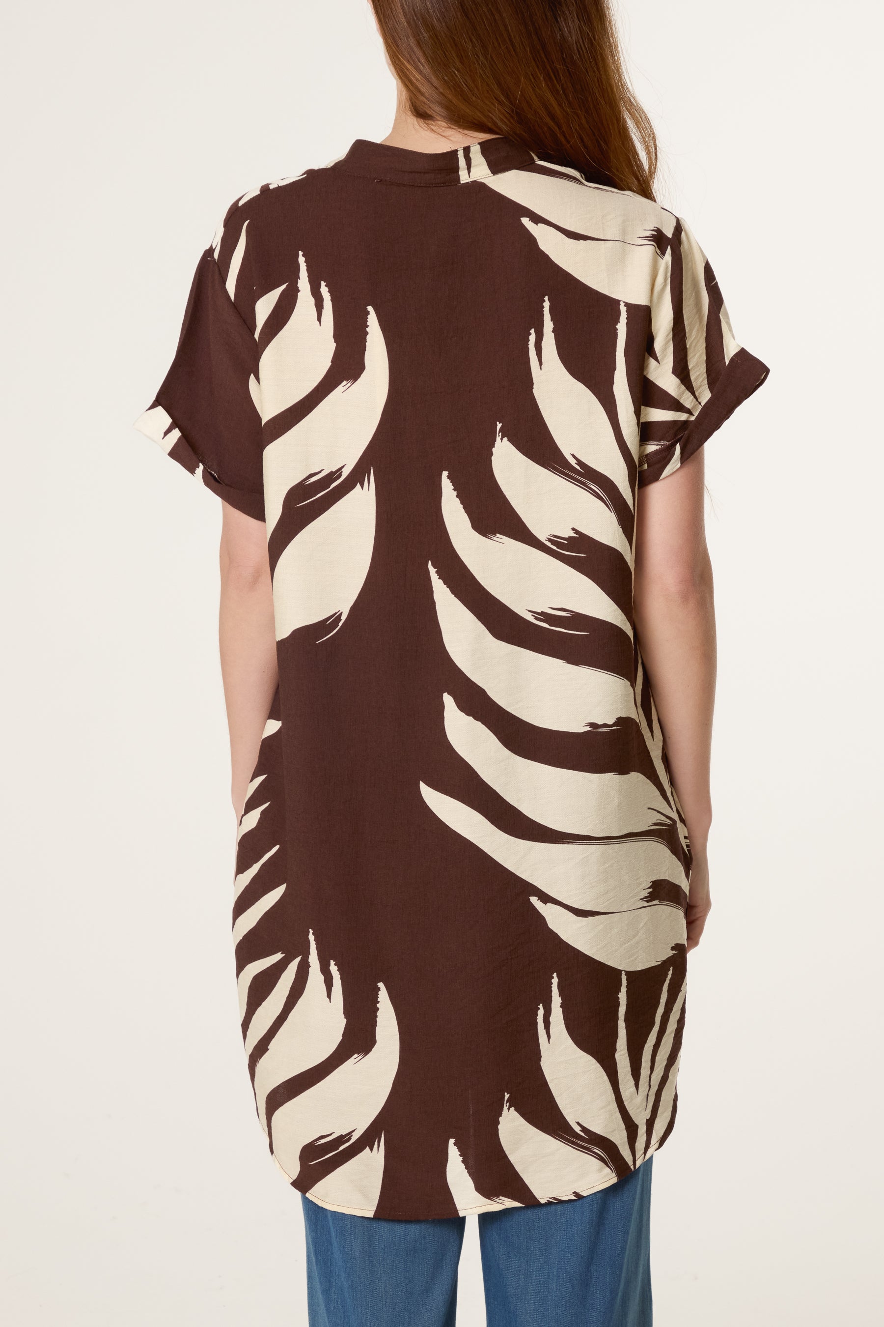 Palm Print Tunic Top