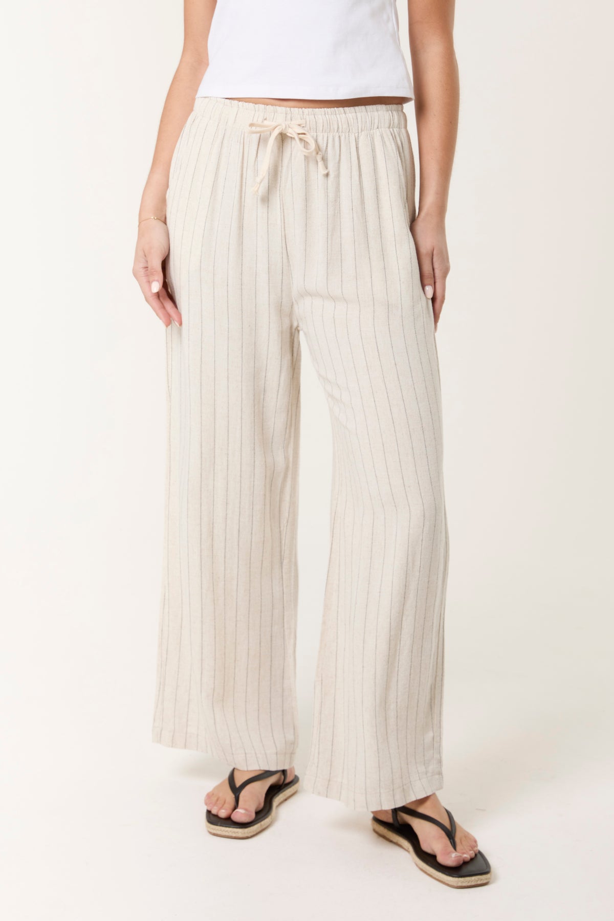 Pin Striped Elasticated Trousers