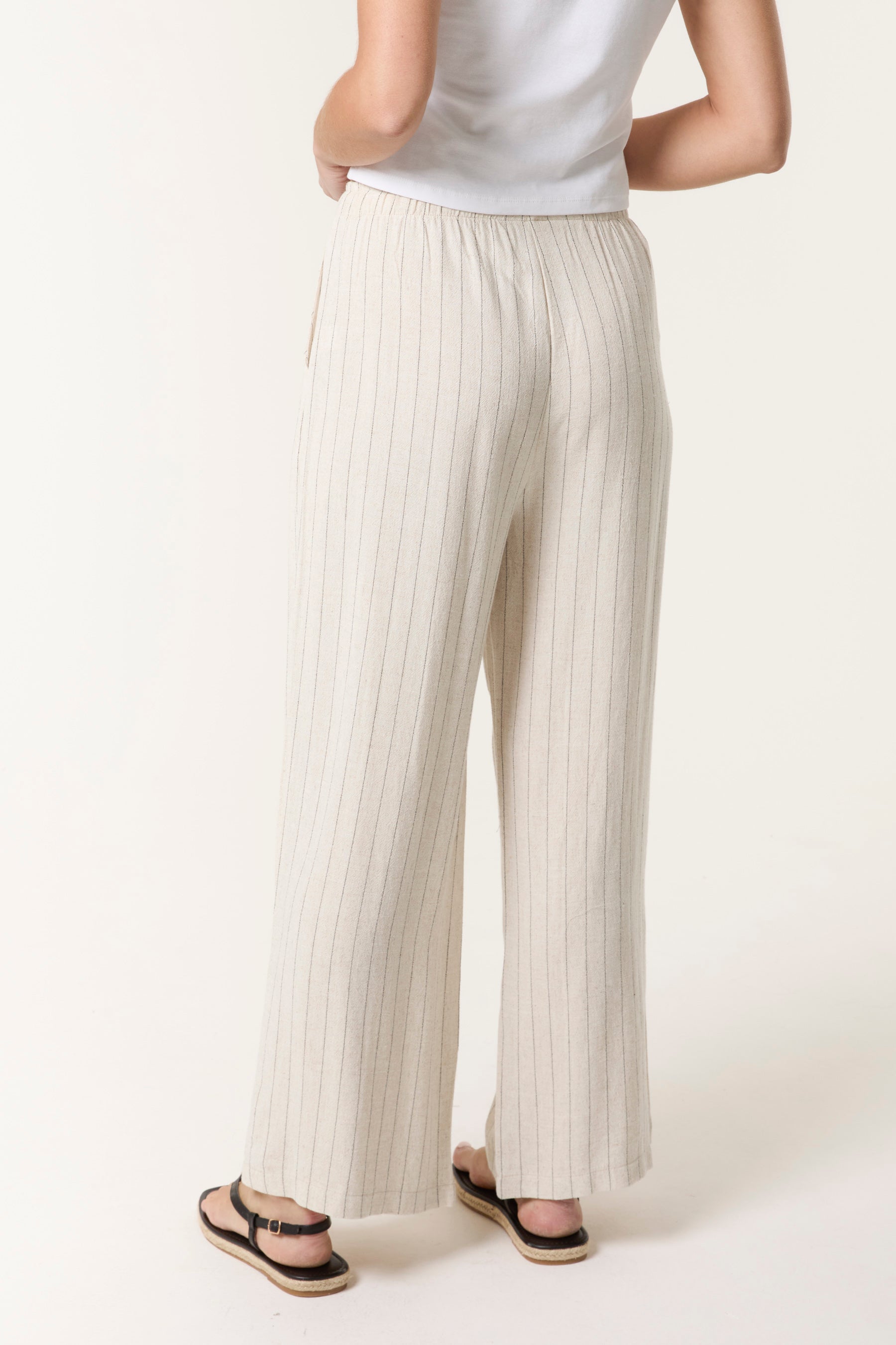 Pin Striped Elasticated Trousers