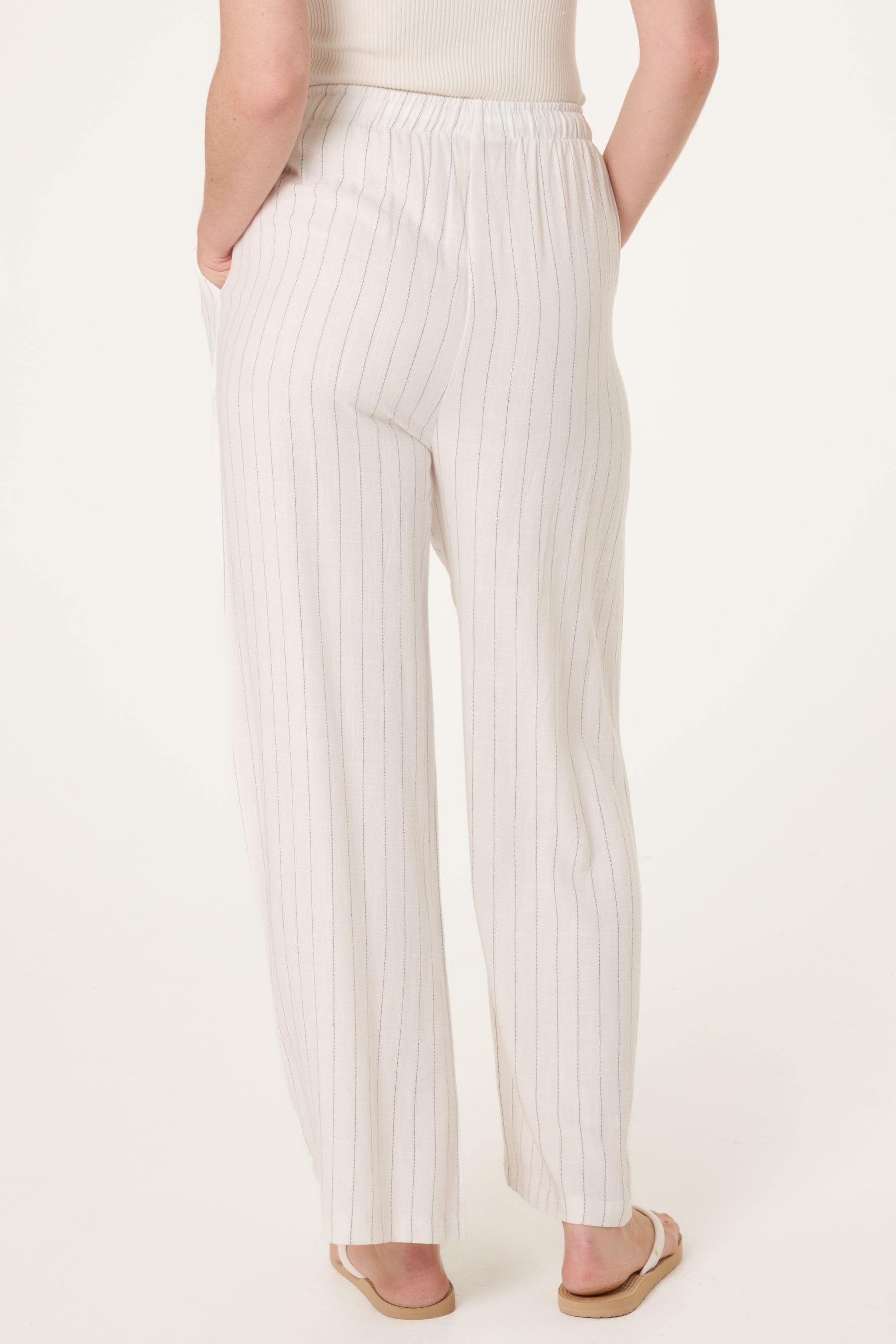 Pin Striped Elasticated Trousers