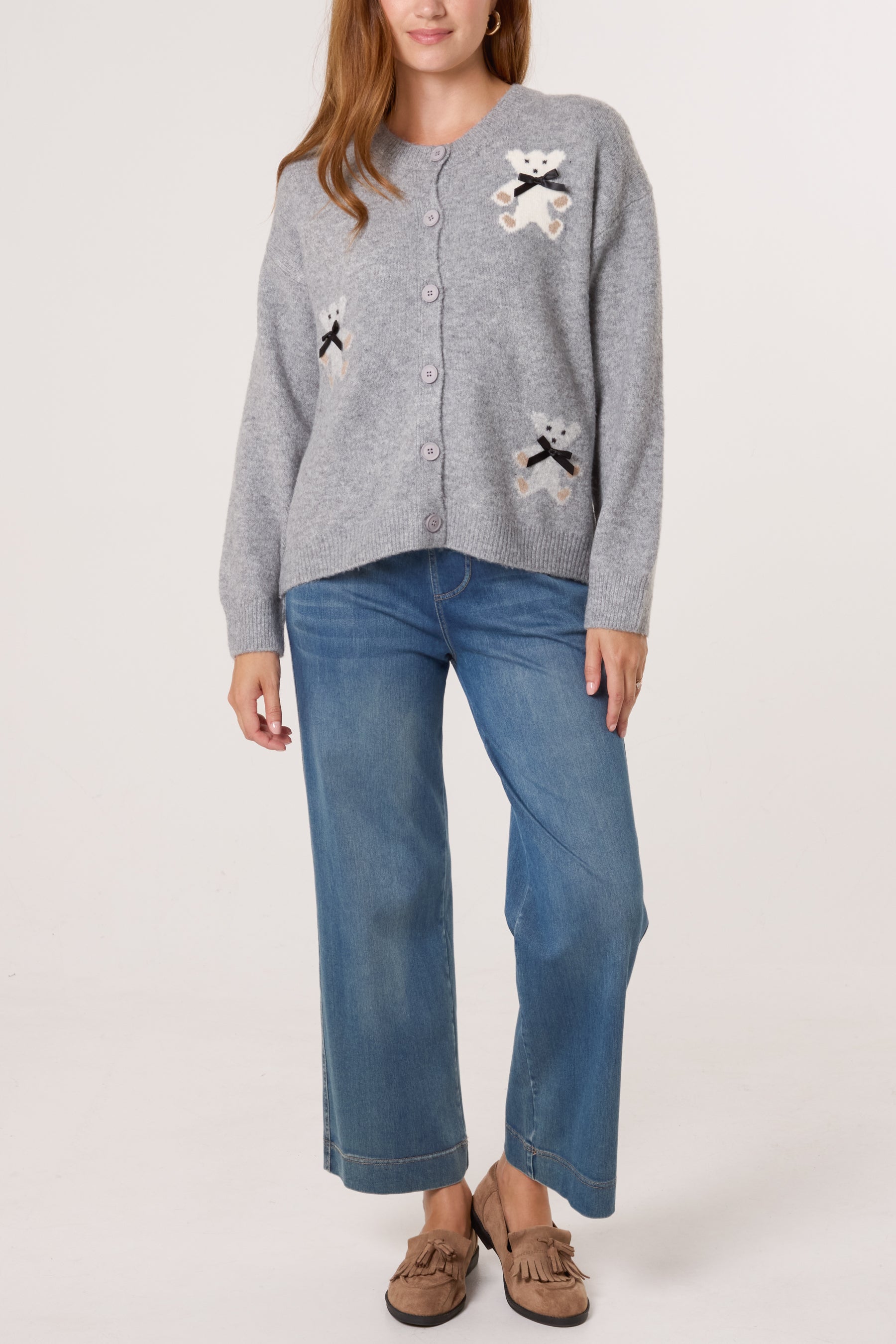 Bear & Bow Knitted Button Cardigan