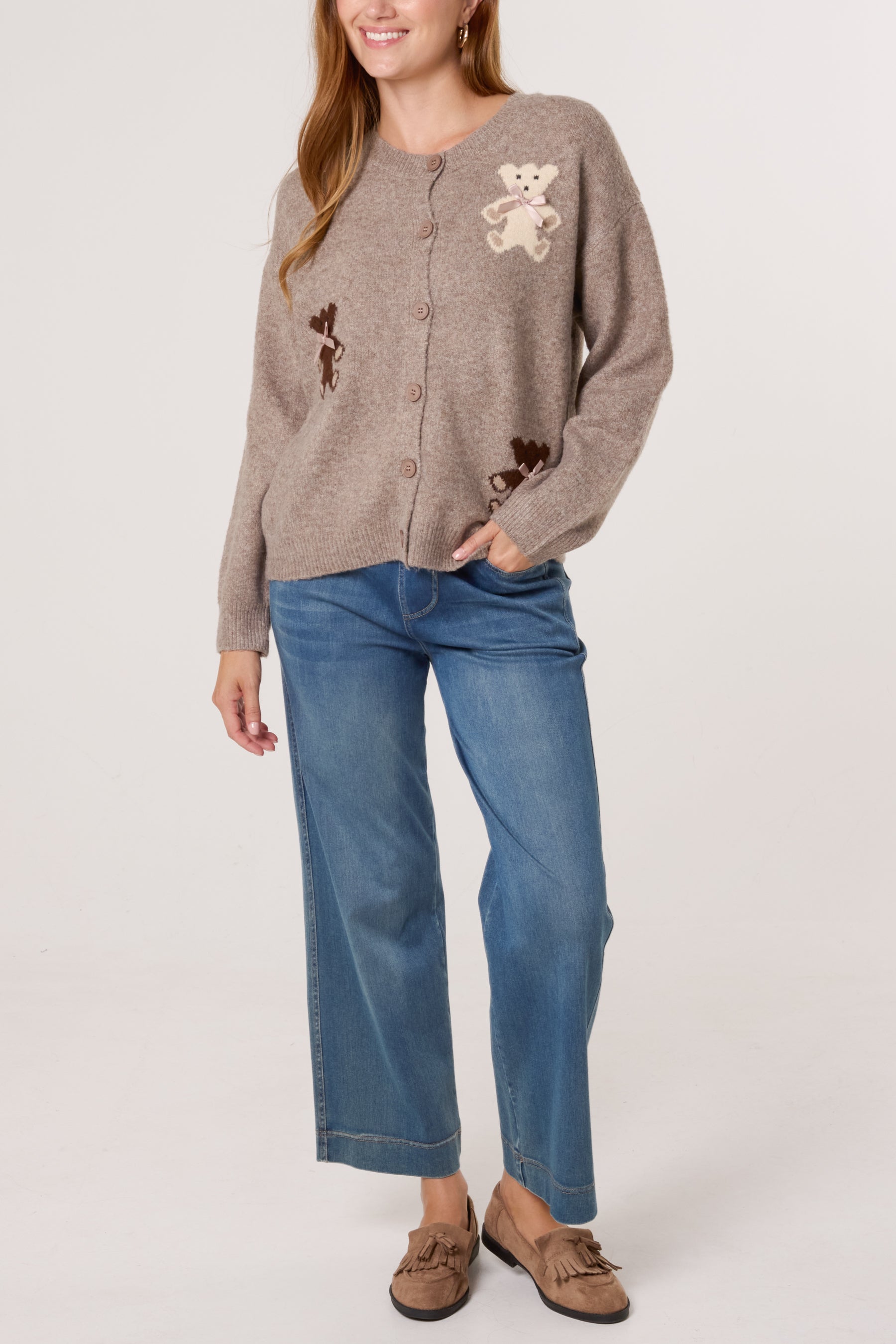 Bear & Bow Knitted Button Cardigan