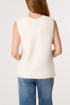 Colourful Heart Button Knit Vest