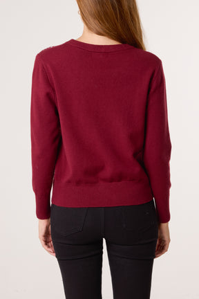 Sequin Crew Neck Knit Jumpers