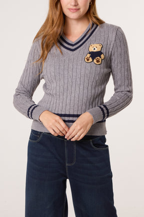 Teddy Bear Cricket Knit Jumper