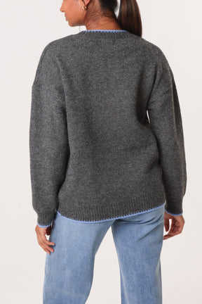 Jacquard Heart Knitted Jumper