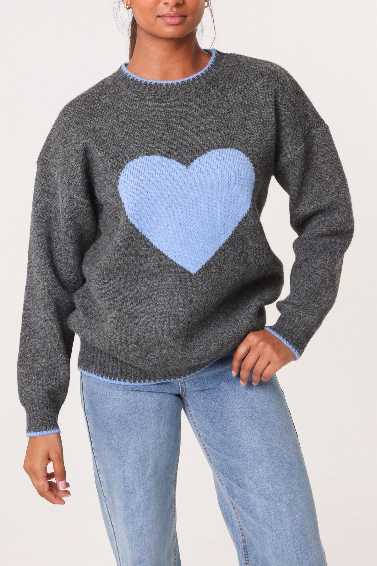 Jacquard Heart Knitted Jumper