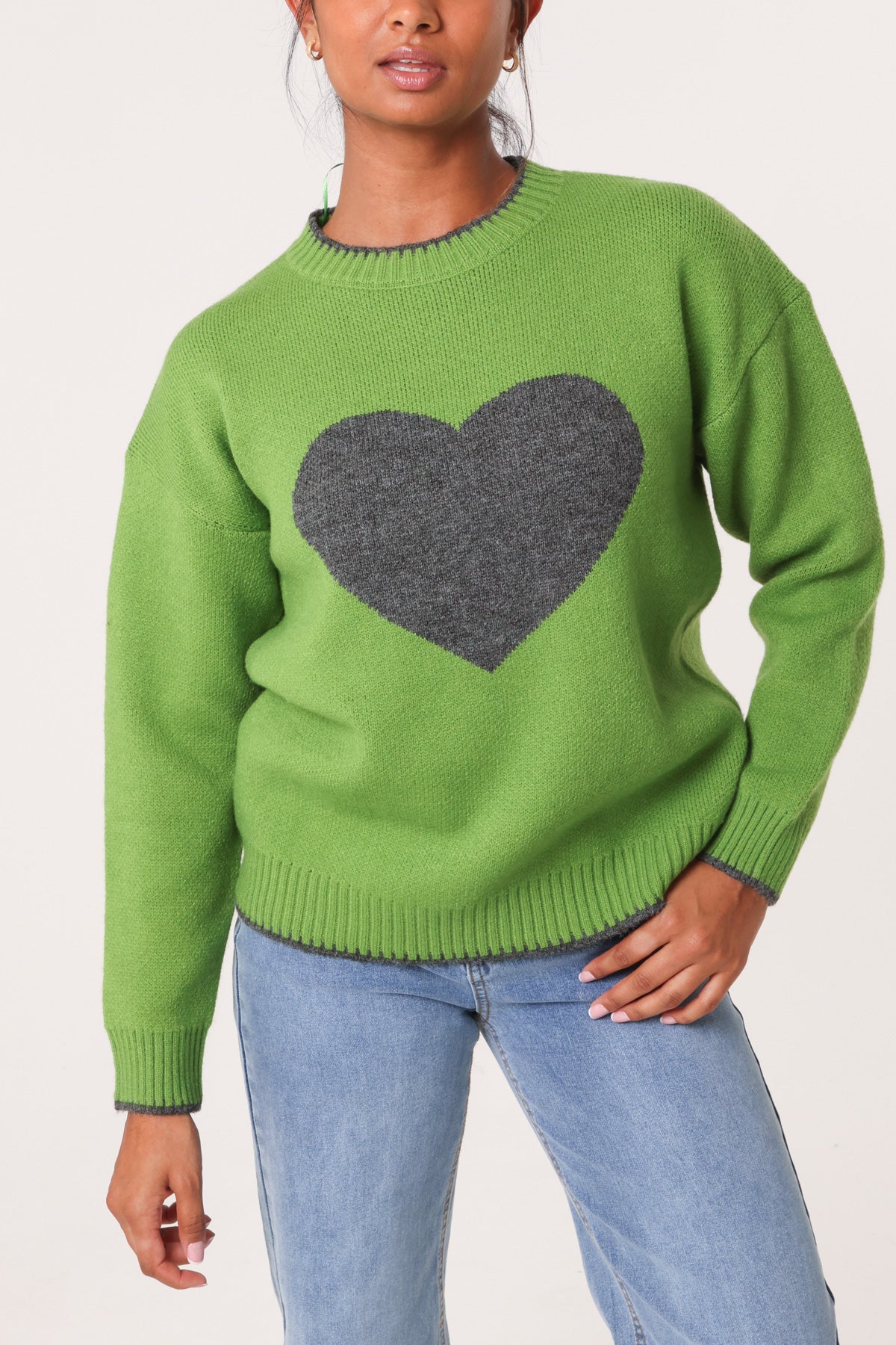Jacquard Heart Knitted Jumper